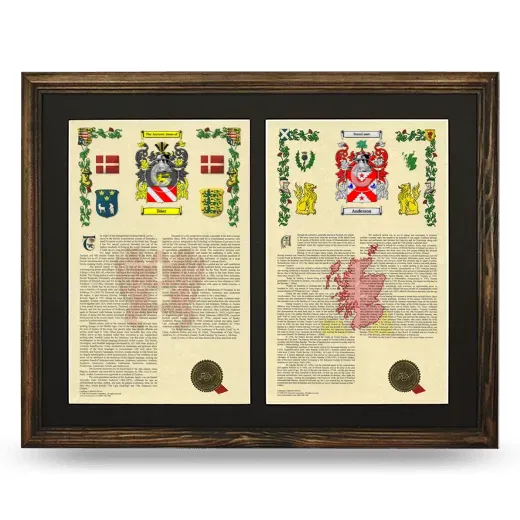 Double Armorial History Framed- Brown