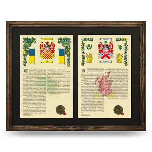 Double Armorial History Framed- Brown