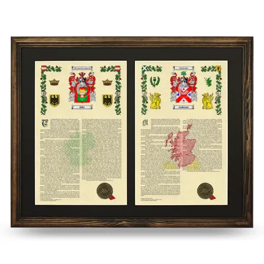 Double Armorial History Framed- Brown