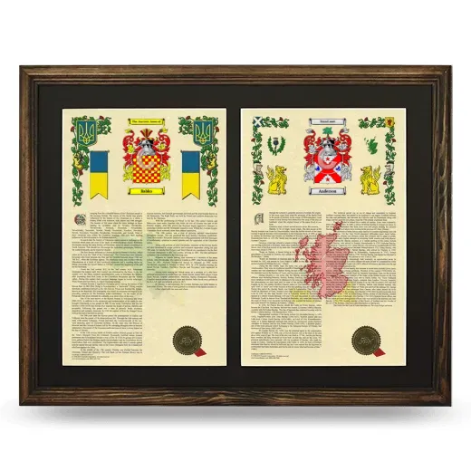 Double Armorial History Framed- Brown