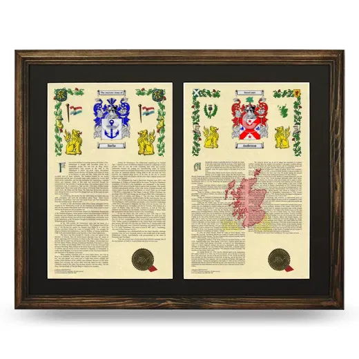 Double Armorial History Framed- Brown
