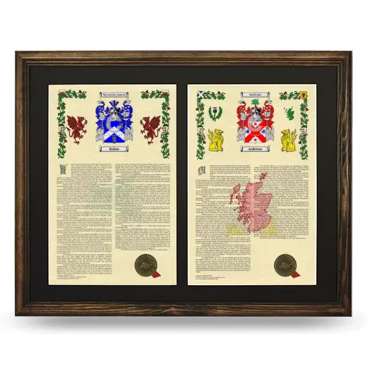 Double Armorial History Framed- Brown
