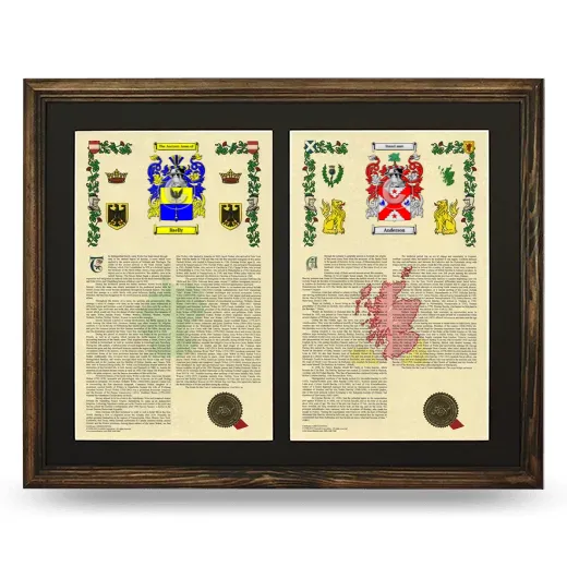 Double Armorial History Framed- Brown