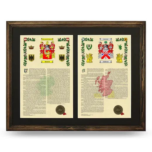 Double Armorial History Framed- Brown