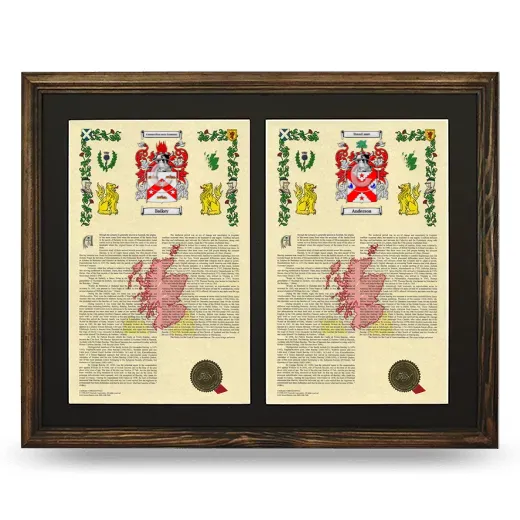 Double Armorial History Framed- Brown