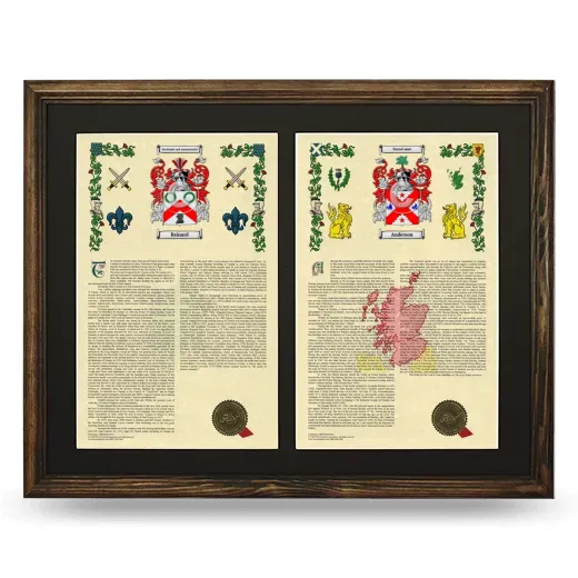Double Armorial History Framed- Brown