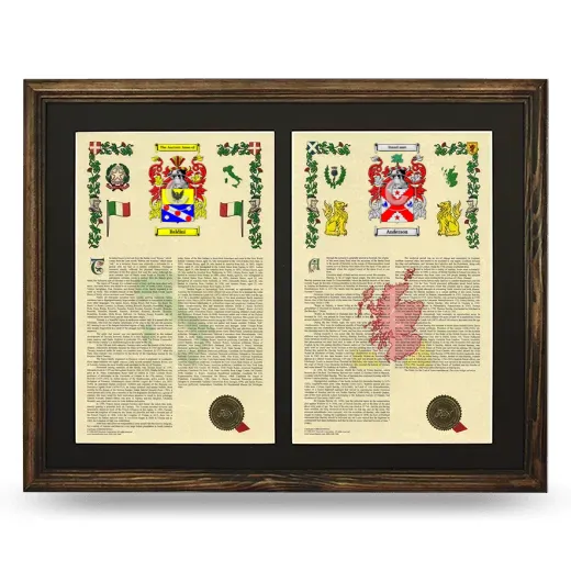 Double Armorial History Framed- Brown