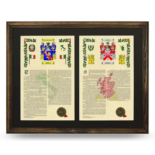 Double Armorial History Framed- Brown