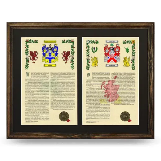 Double Armorial History Framed- Brown