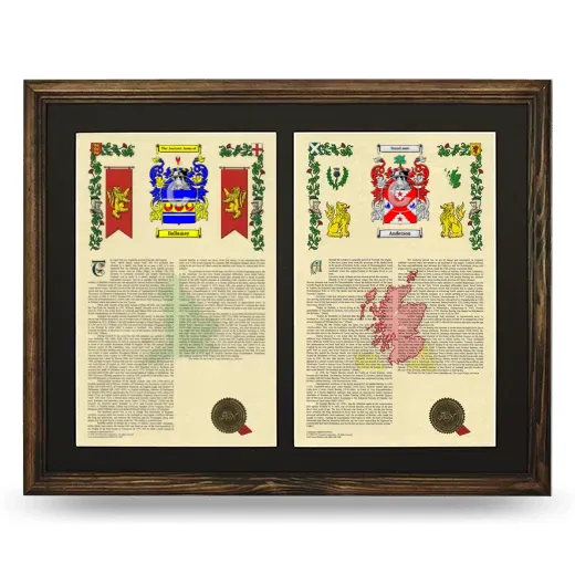 Double Armorial History Framed- Brown