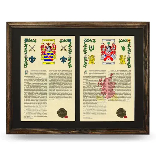 Double Armorial History Framed- Brown