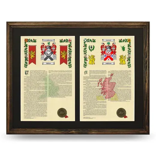 Double Armorial History Framed- Brown