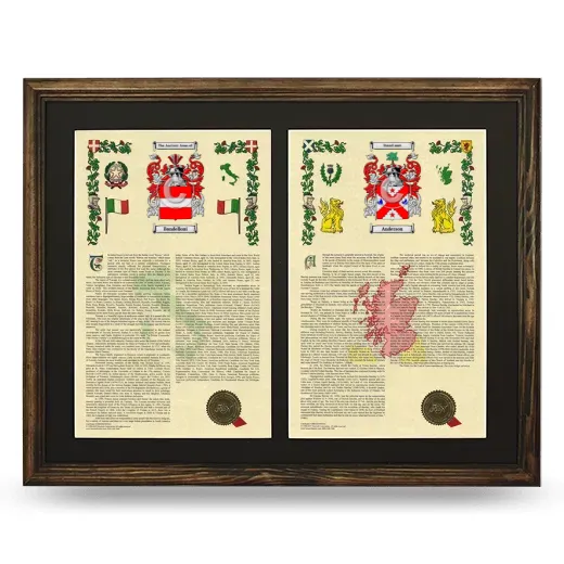 Double Armorial History Framed- Brown