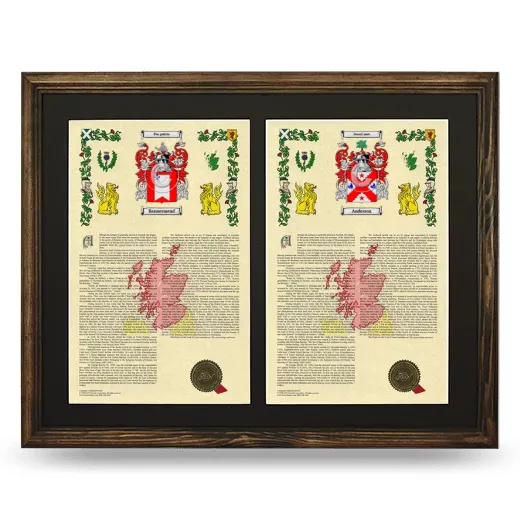 Double Armorial History Framed- Brown