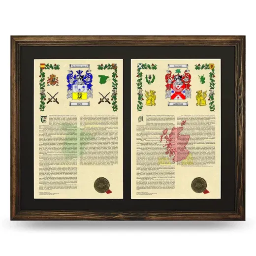 Double Armorial History Framed- Brown
