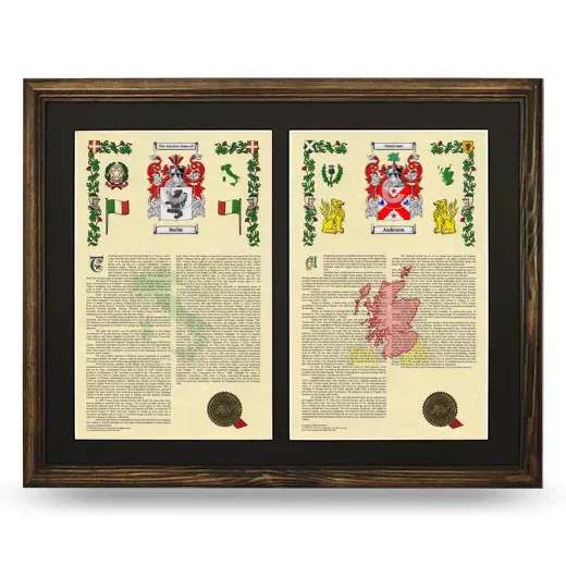 Double Armorial History Framed- Brown