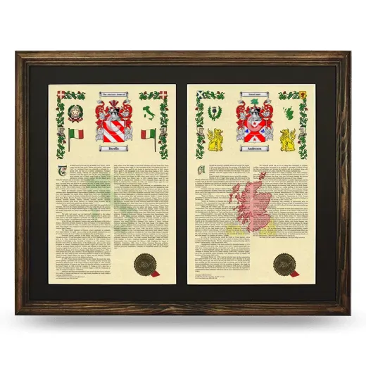 Double Armorial History Framed- Brown