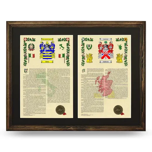 Double Armorial History Framed- Brown