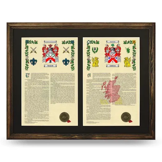 Double Armorial History Framed- Brown
