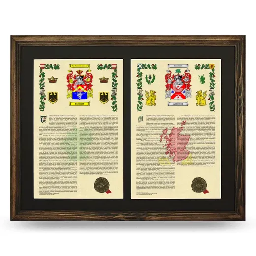 Double Armorial History Framed- Brown
