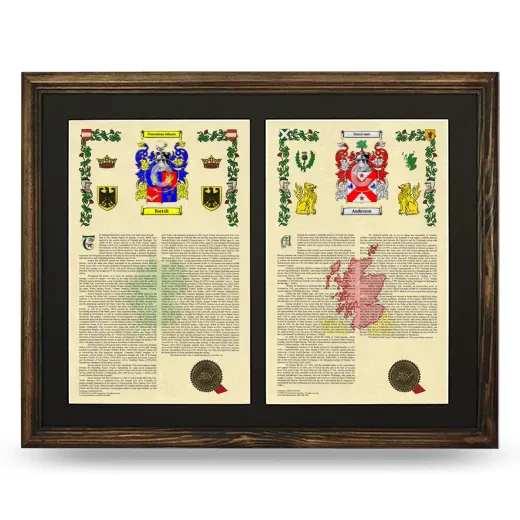 Double Armorial History Framed- Brown