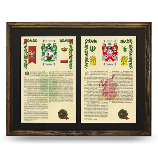 Double Armorial History Framed- Brown