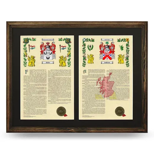 Double Armorial History Framed- Brown