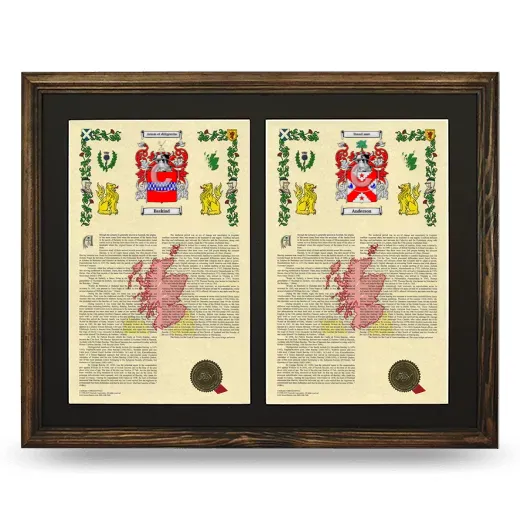 Double Armorial History Framed- Brown