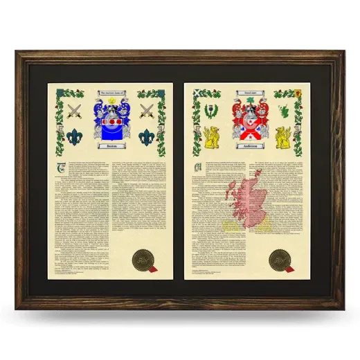 Double Armorial History Framed- Brown