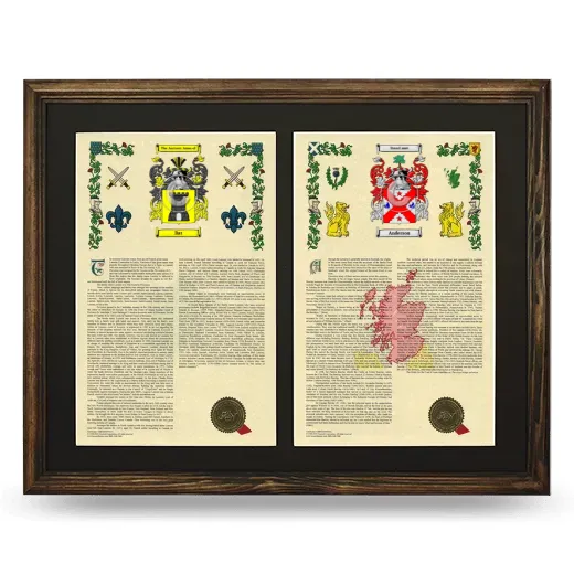 Double Armorial History Framed- Brown