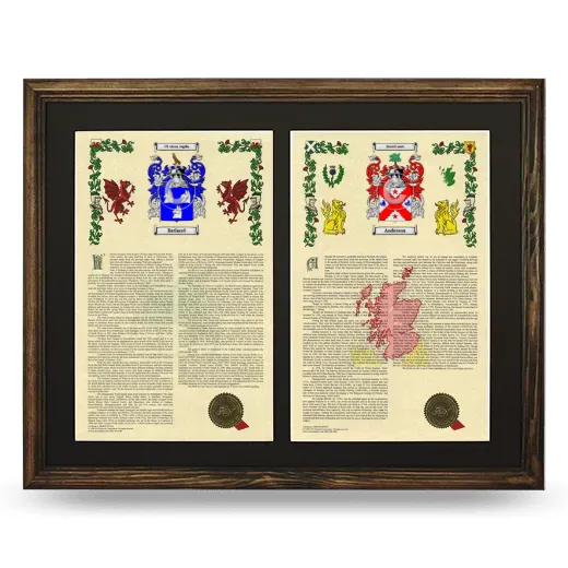 Double Armorial History Framed- Brown