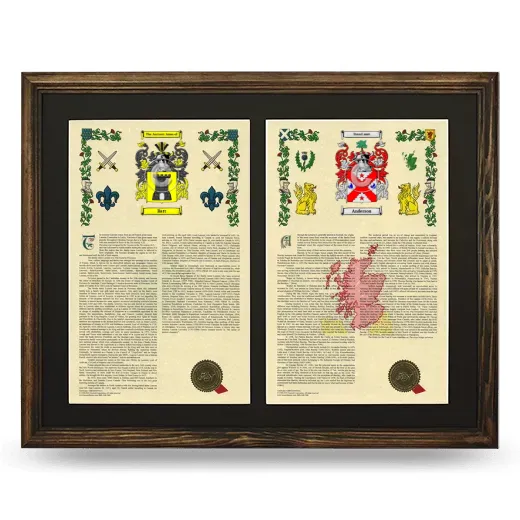 Double Armorial History Framed- Brown