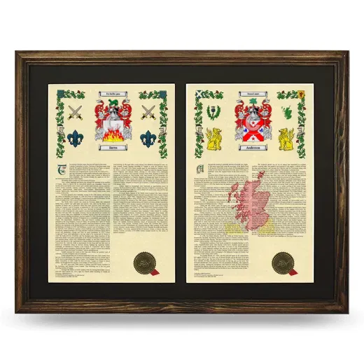Double Armorial History Framed- Brown