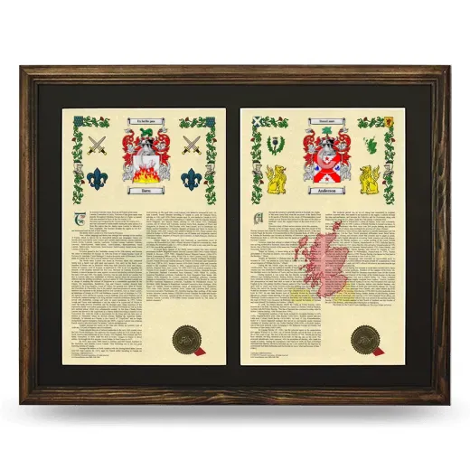 Double Armorial History Framed- Brown