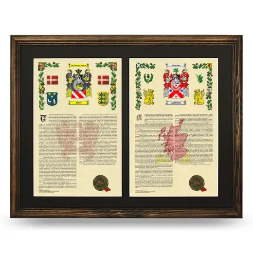 Double Armorial History Framed- Brown
