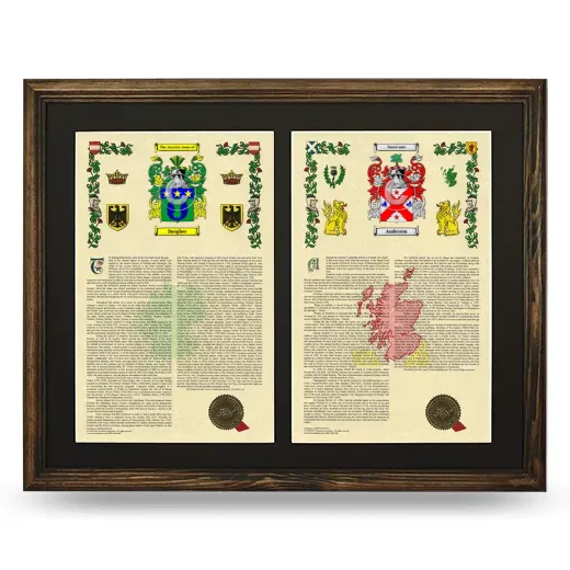 Double Armorial History Framed- Brown