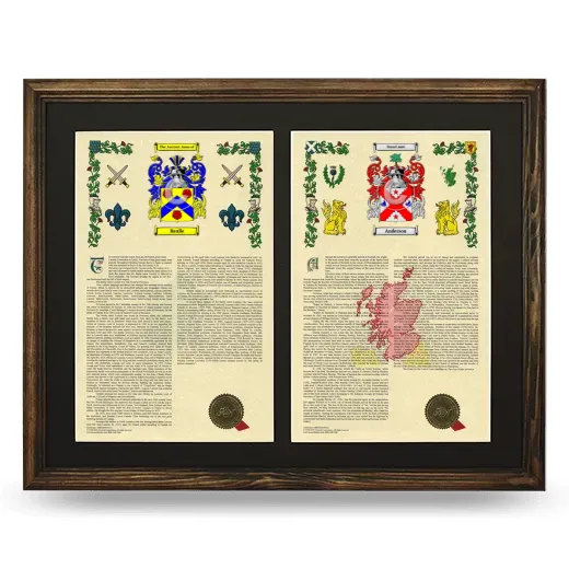 Double Armorial History Framed- Brown