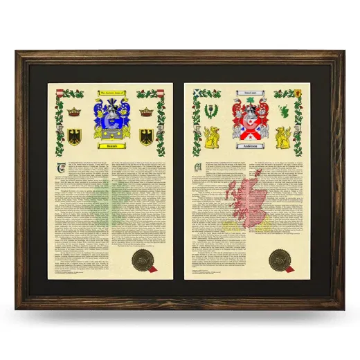 Double Armorial History Framed- Brown