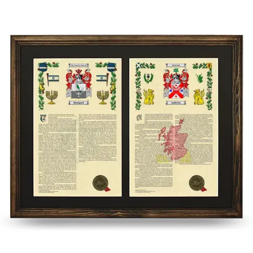 Double Armorial History Framed- Brown
