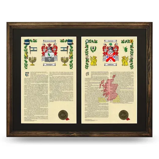 Double Armorial History Framed- Brown