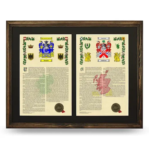 Double Armorial History Framed- Brown