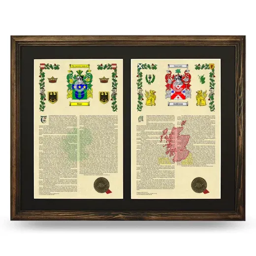 Double Armorial History Framed- Brown