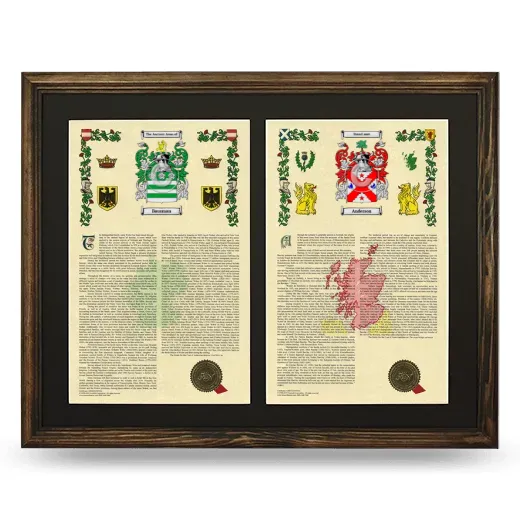 Double Armorial History Framed- Brown