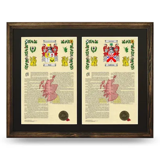 Double Armorial History Framed- Brown