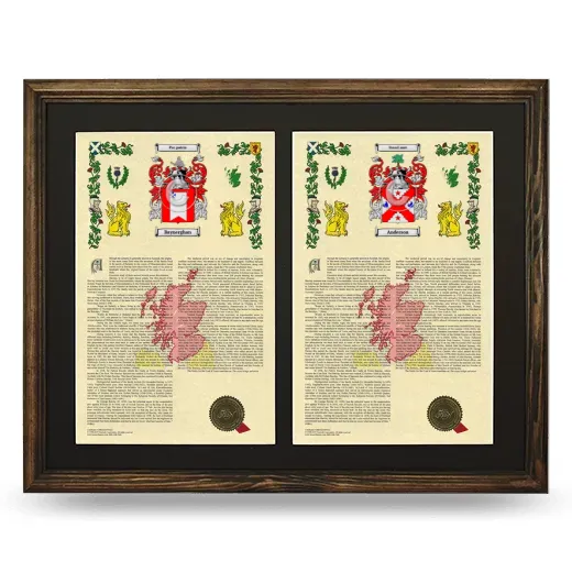 Double Armorial History Framed- Brown