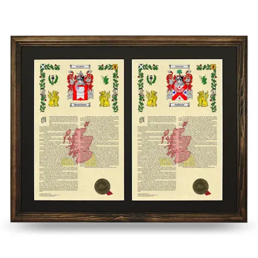 Double Armorial History Framed- Brown