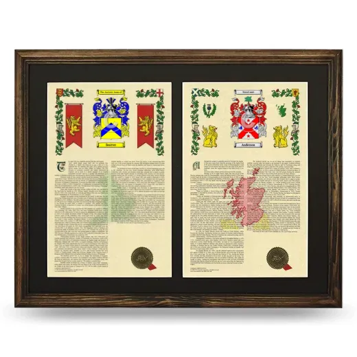 Double Armorial History Framed- Brown
