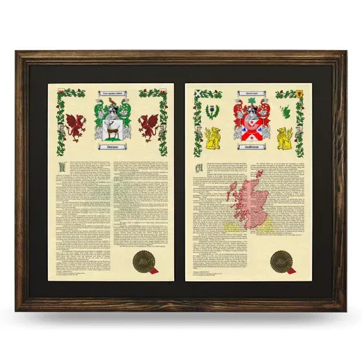 Double Armorial History Framed- Brown