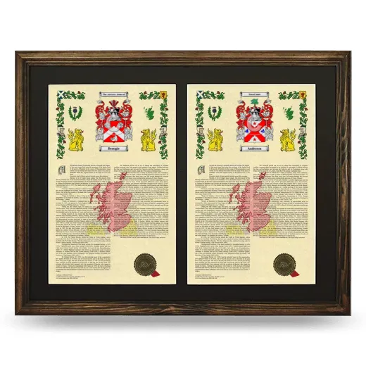 Double Armorial History Framed- Brown