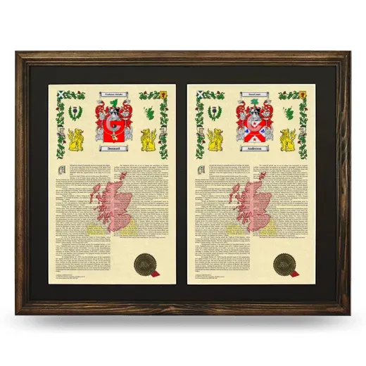 Double Armorial History Framed- Brown